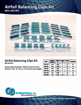 Pesos de Balanceo tipo Airfoil o U